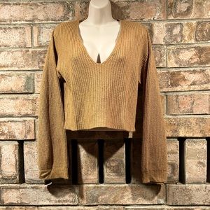 Crop Deep-V Sweater